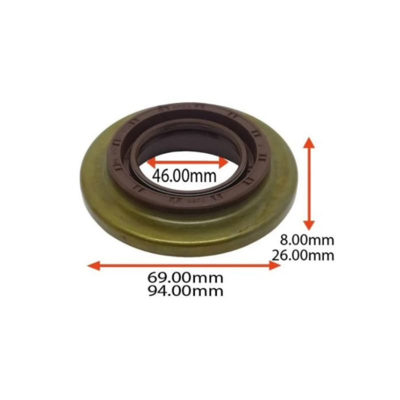 Retentor da Saida do Diferencial Dianteiro Lado Esquedo do Semi Eixo da Hilux 2013 46.00X69.00/ 94.00X8.00/ 26.00 Tipo BRAGGEF Viton